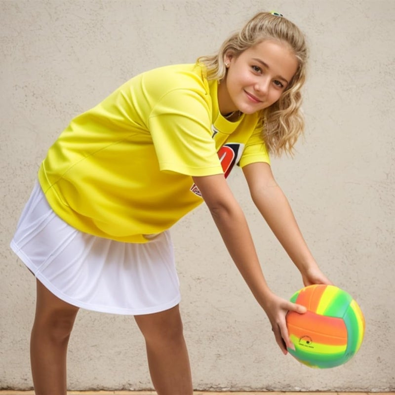 JSNING Rainbow Volleyball,Volley lite for Outdoor Indoor Beach Game,Soft Touch,Official Size 5,Cute Cool Design - Image 3